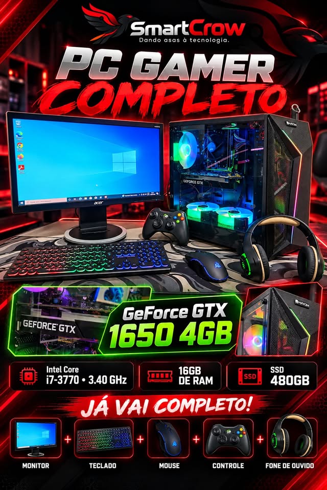 Computador Gamer i7 completo com placa de video